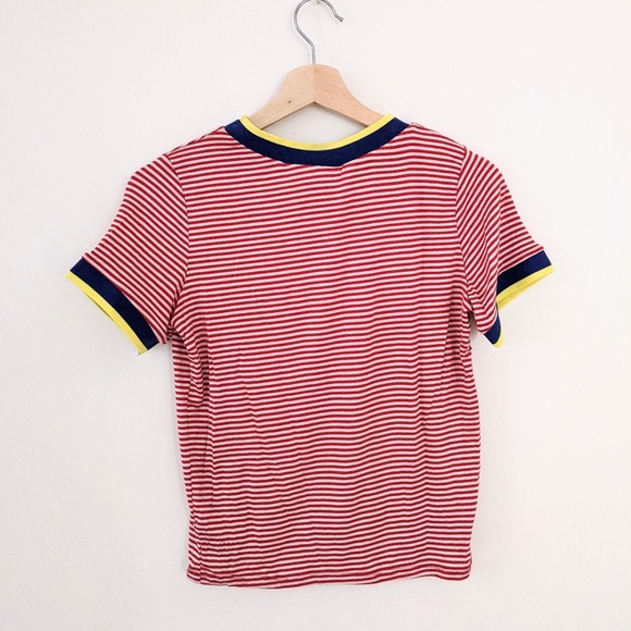 70's Inspired Classic Red & White Striped T - Picture 3 of 4